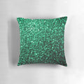 Emerald green faux glitter sparkles decorative pillow