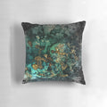 Elegant gold and indigo faux malachite marble decorative pillow for modern, glamorous home decor