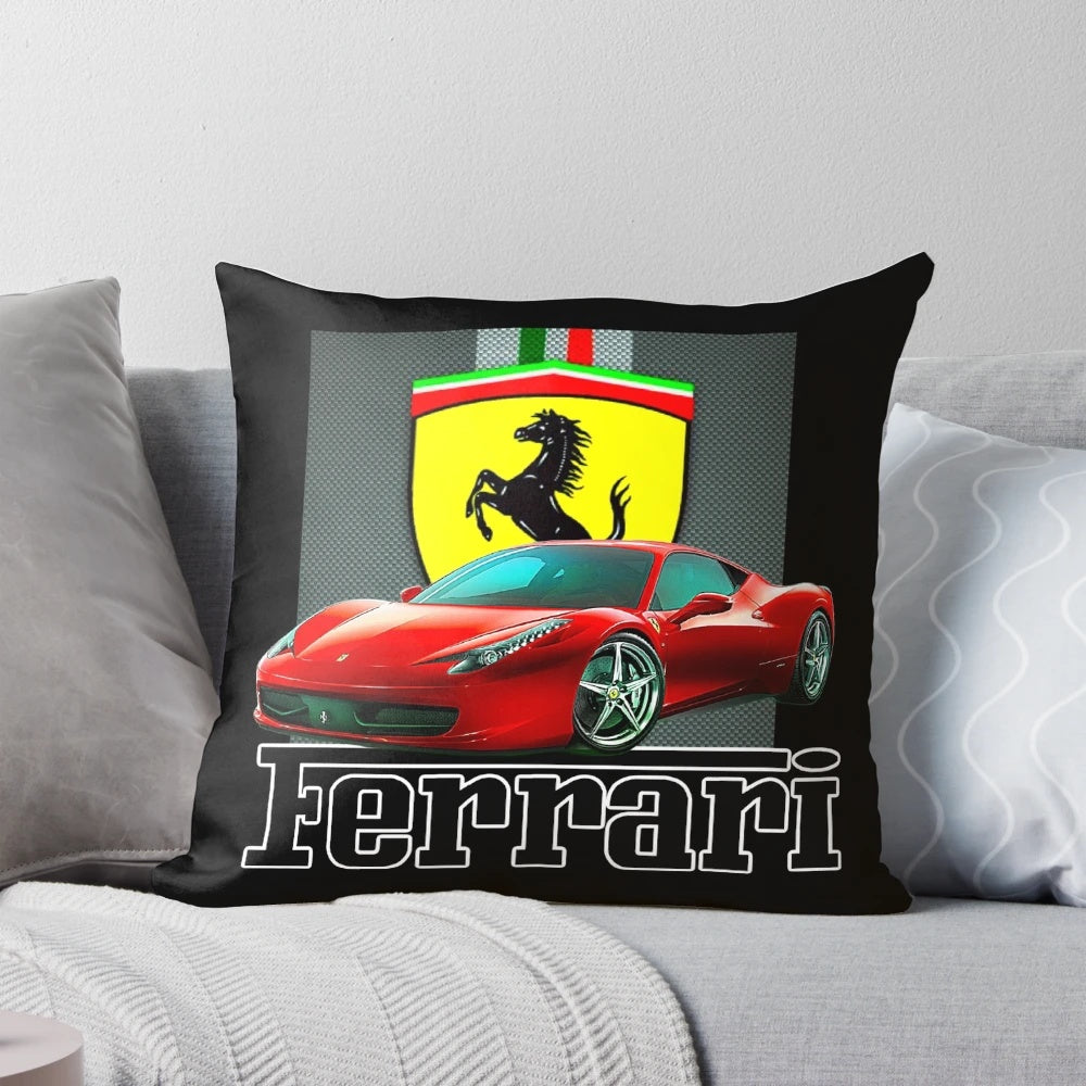 Soft, plush pillow featuring the iconic Ferrari sports car design