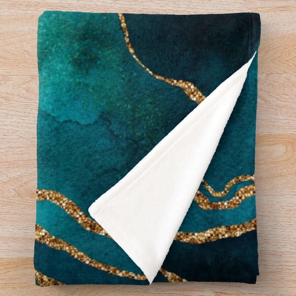 Soft and cozy mineral plush blanket with gemstone design