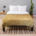 Soft and Plush Gold Patterned Blanket