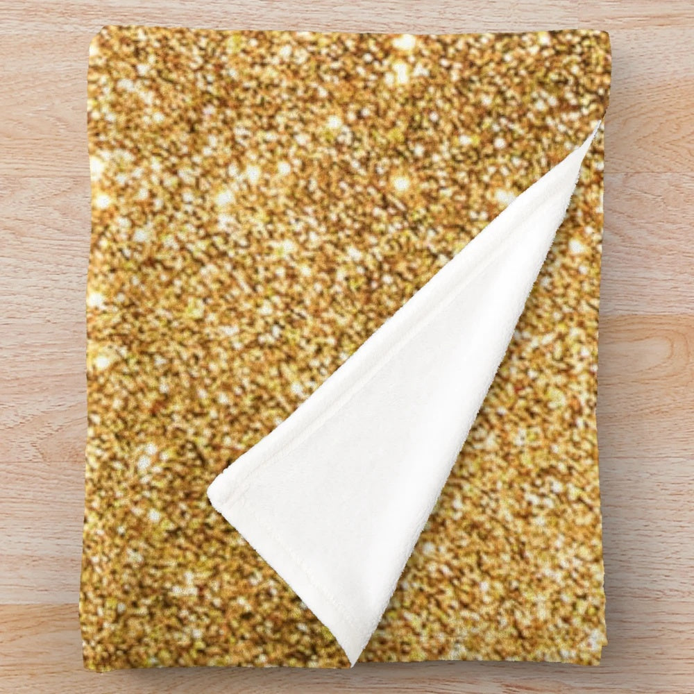 Soft and Plush Gold Patterned Blanket