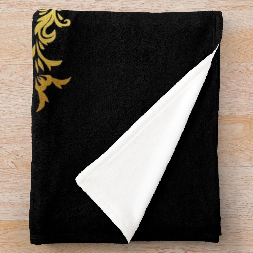 Luxurious gold plush blanket with "Hennything is Possible" design