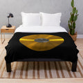 Gold vinyl record plush blanket
