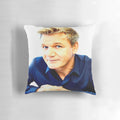 Gorgeous Gordon Ramsay-inspired pillow with a striking blue eye design, perfect for adding a touch of elegance to your bedroom.