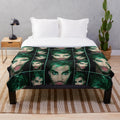 Soft and cozy green plush blanket featuring the image of music artist Adam Lambert