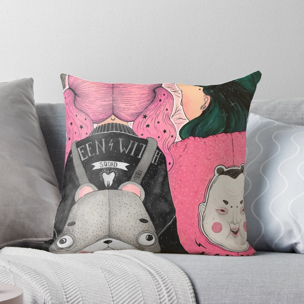 HANAMI DREAM Japanese-Style Floral Pillow for Relaxation and Comfort