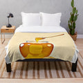 Honey-colored plush blanket for cozy and comfortable relaxation