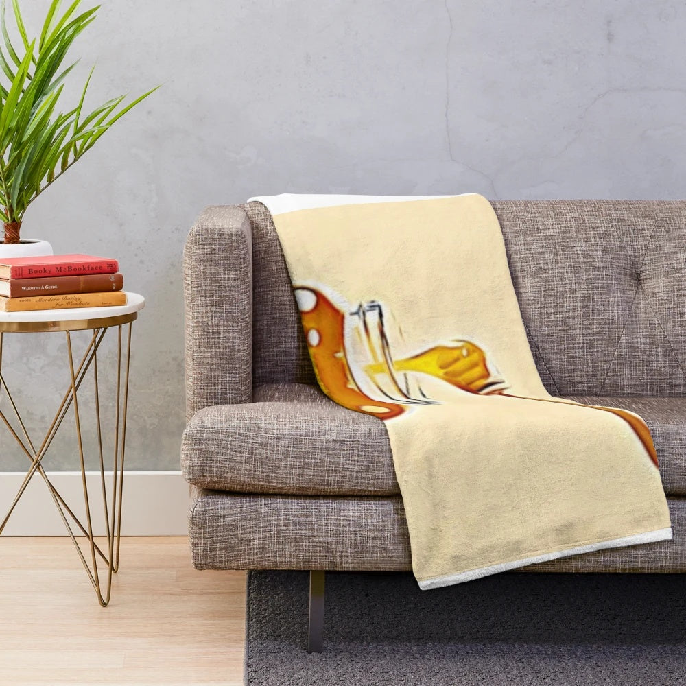 Honey-colored plush blanket for cozy and comfortable relaxation