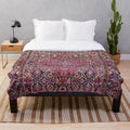 Kashan-inspired plush blanket with antique Persian rug pattern