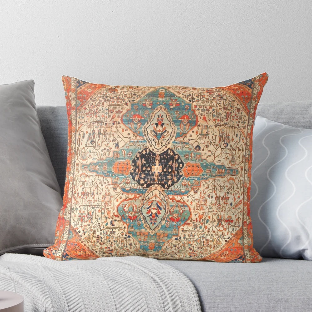 Mohtashan Kashan Persian Rug Inspired Decorative Pillow
