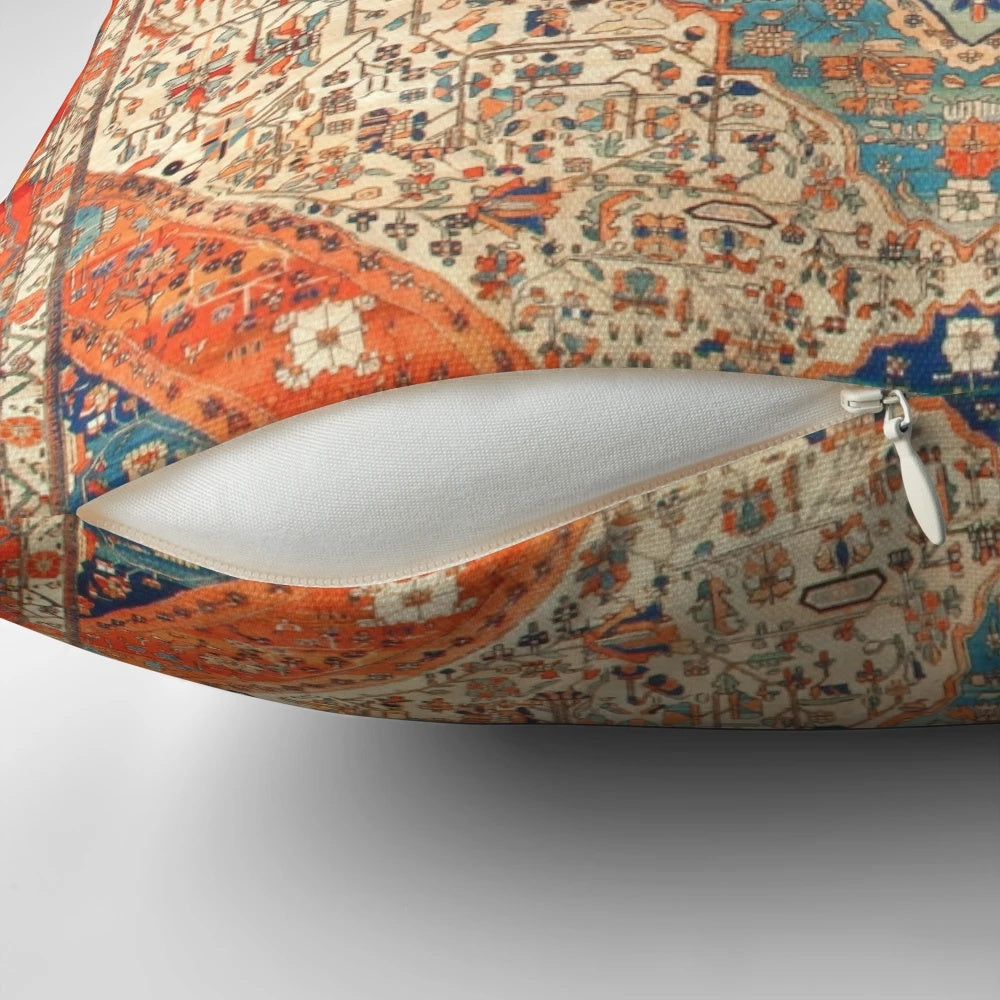 Mohtashan Kashan Persian Rug Inspired Decorative Pillow