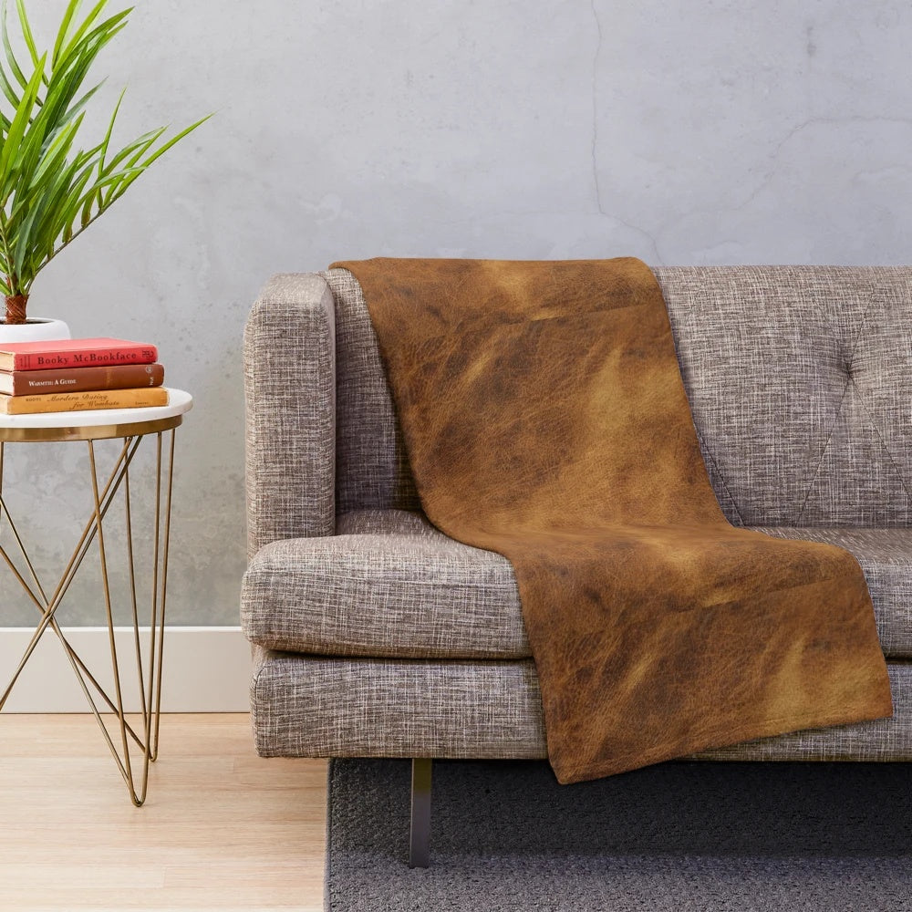 Soft and cozy leather plush blanket for a luxurious lifestyle
