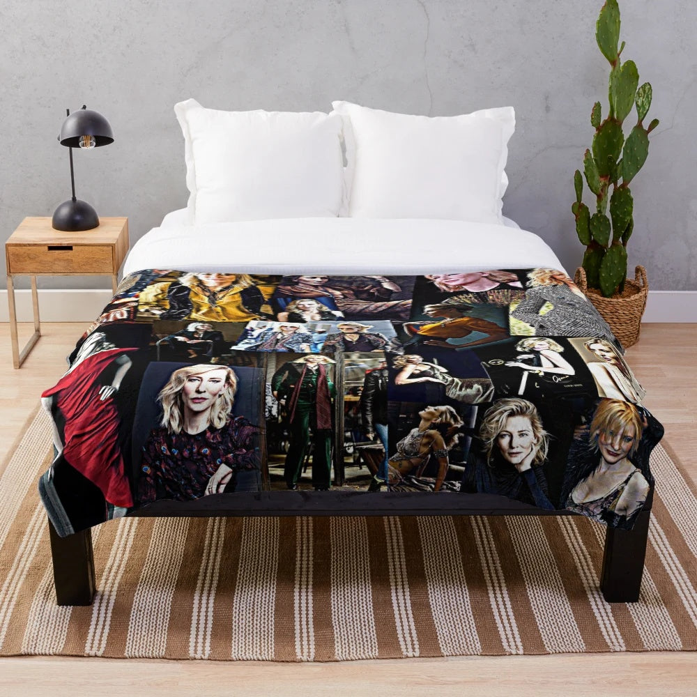 Soft and cozy plush blanket featuring Lou Miller's signature style