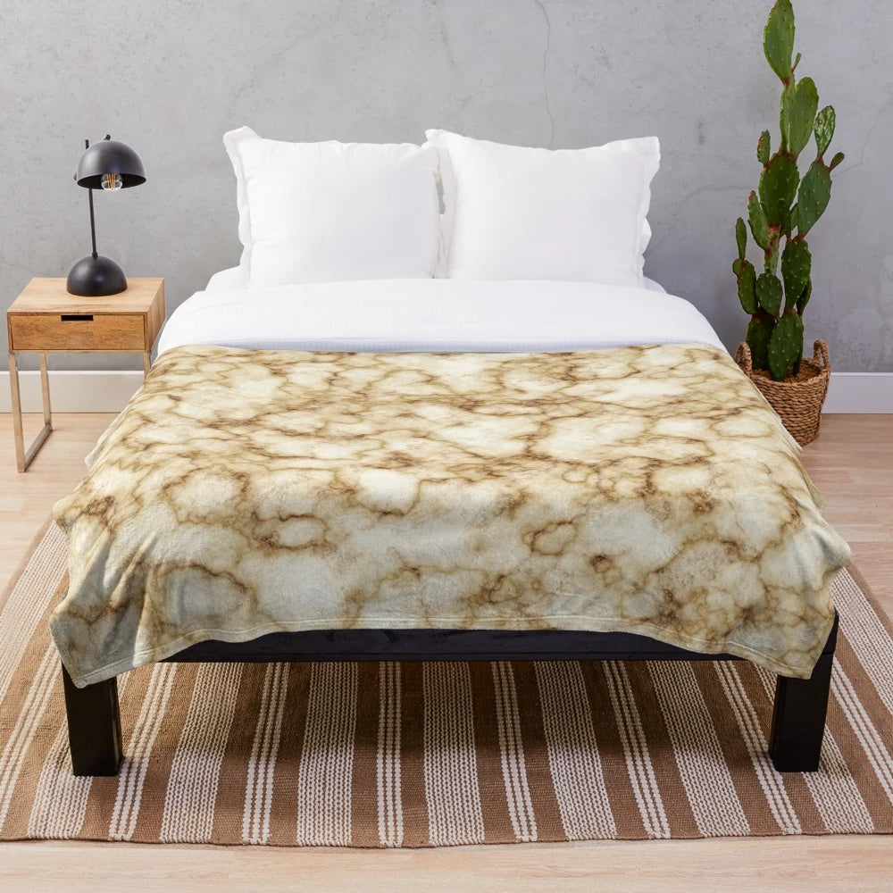 Soft, plush marble-patterned blanket