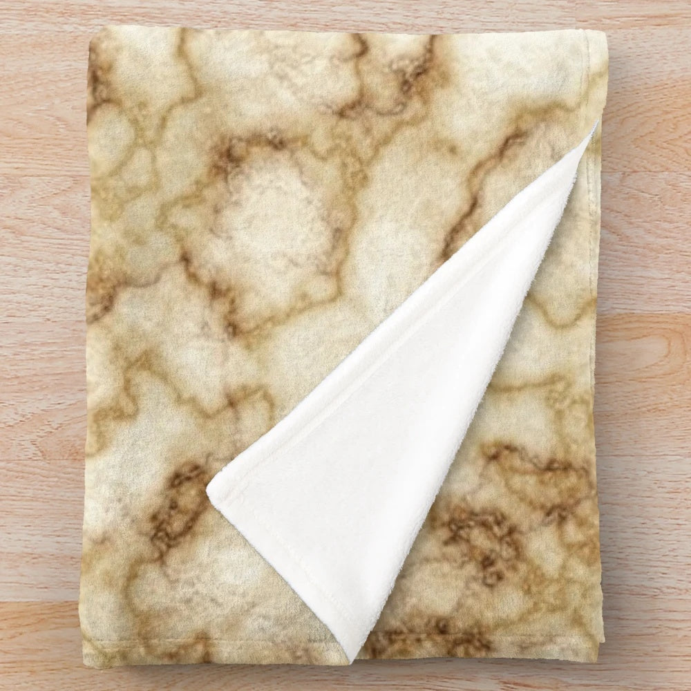 Soft, plush marble-patterned blanket
