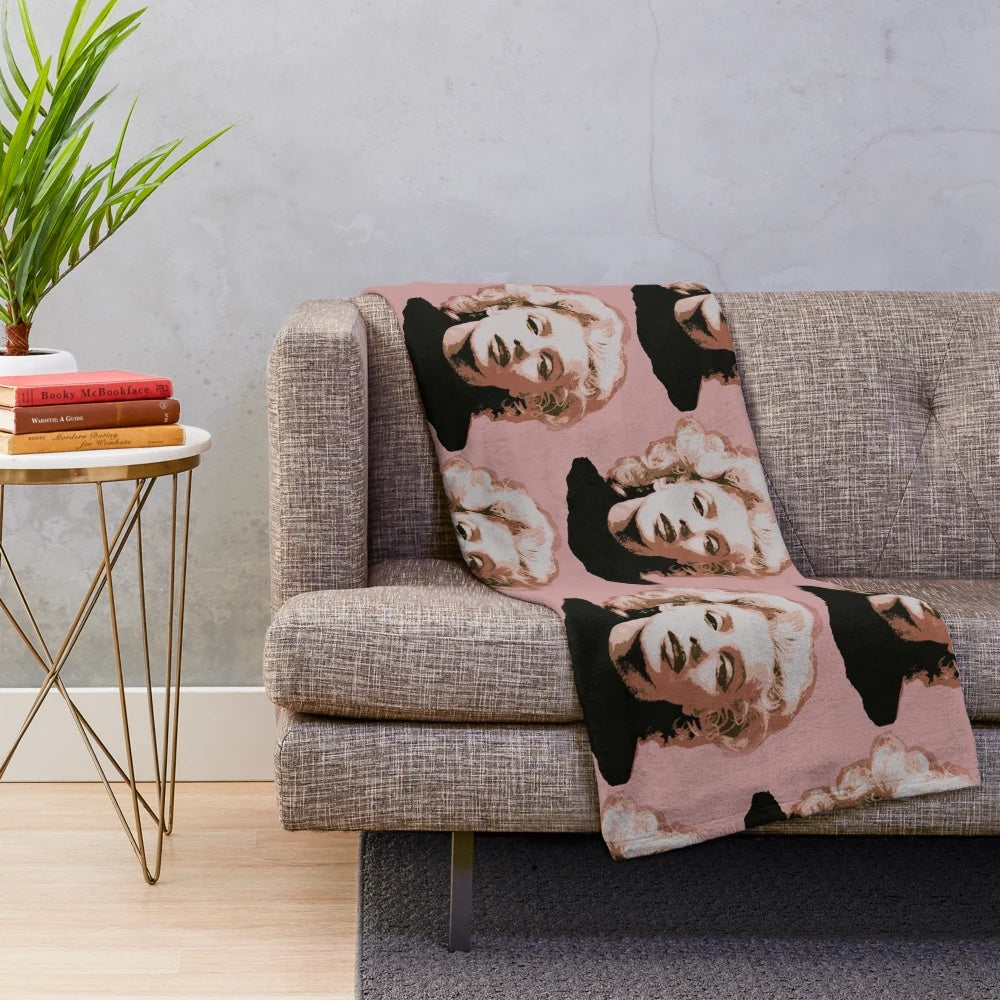 Marilyn Monroe plush blanket with elegant design and soft, cozy feel