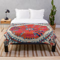 Large medallion suzani bokhara uzbekistan embroidery print plush blanket