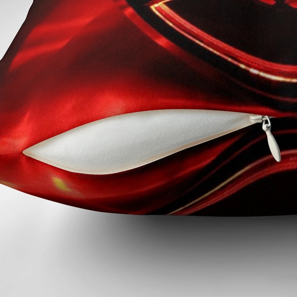Vibrant red Mercedes AMG sports car pillow