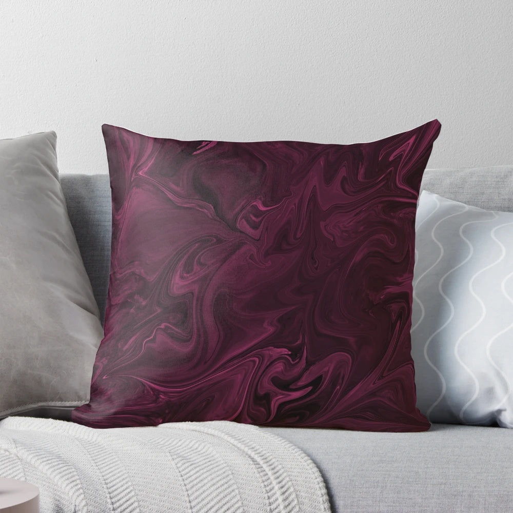 Burgundy abstract modern contemporary throw pillow for home decor