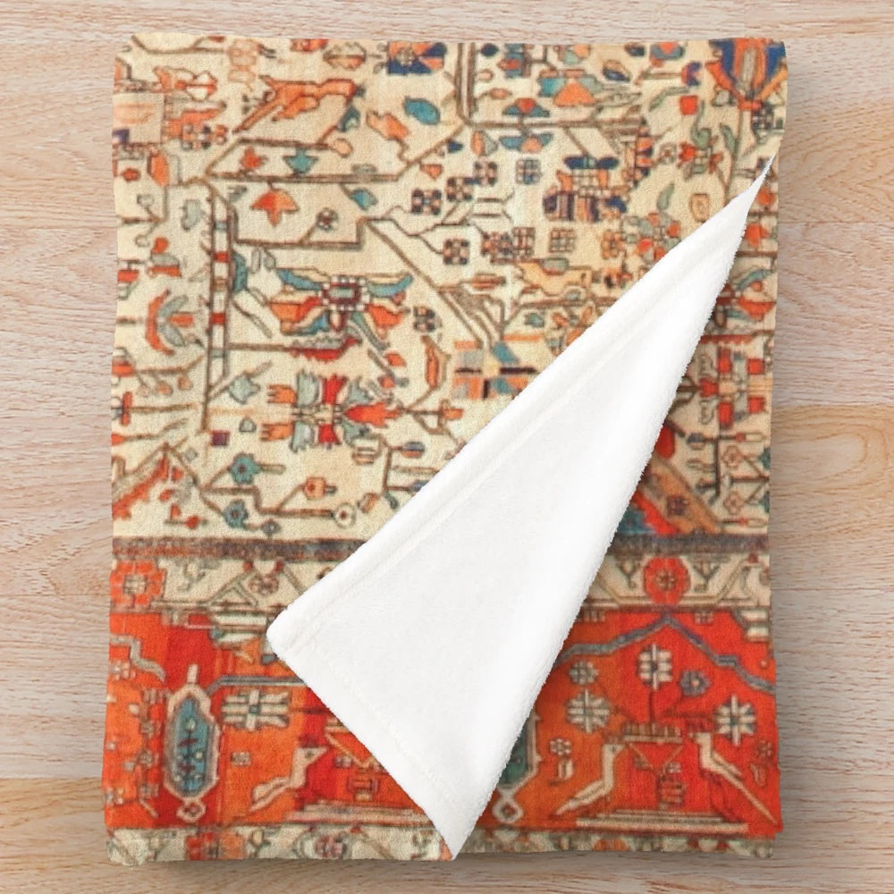 Mohtashan Kashan Persian rug print plush blanket