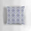 Navy blue, white, and indigo Moroccan trellis lattice pattern decorative throw pillow