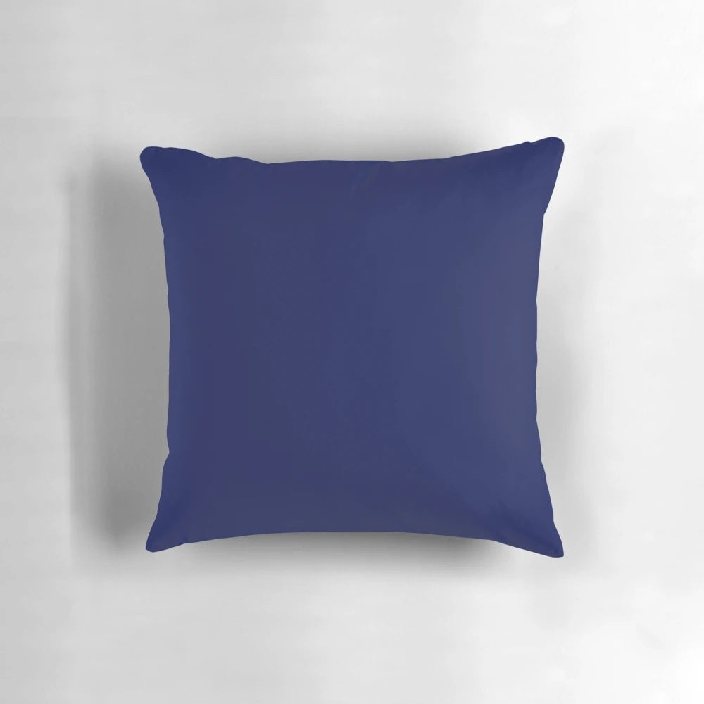 Navy blue solid color decorative pillow for home interior design