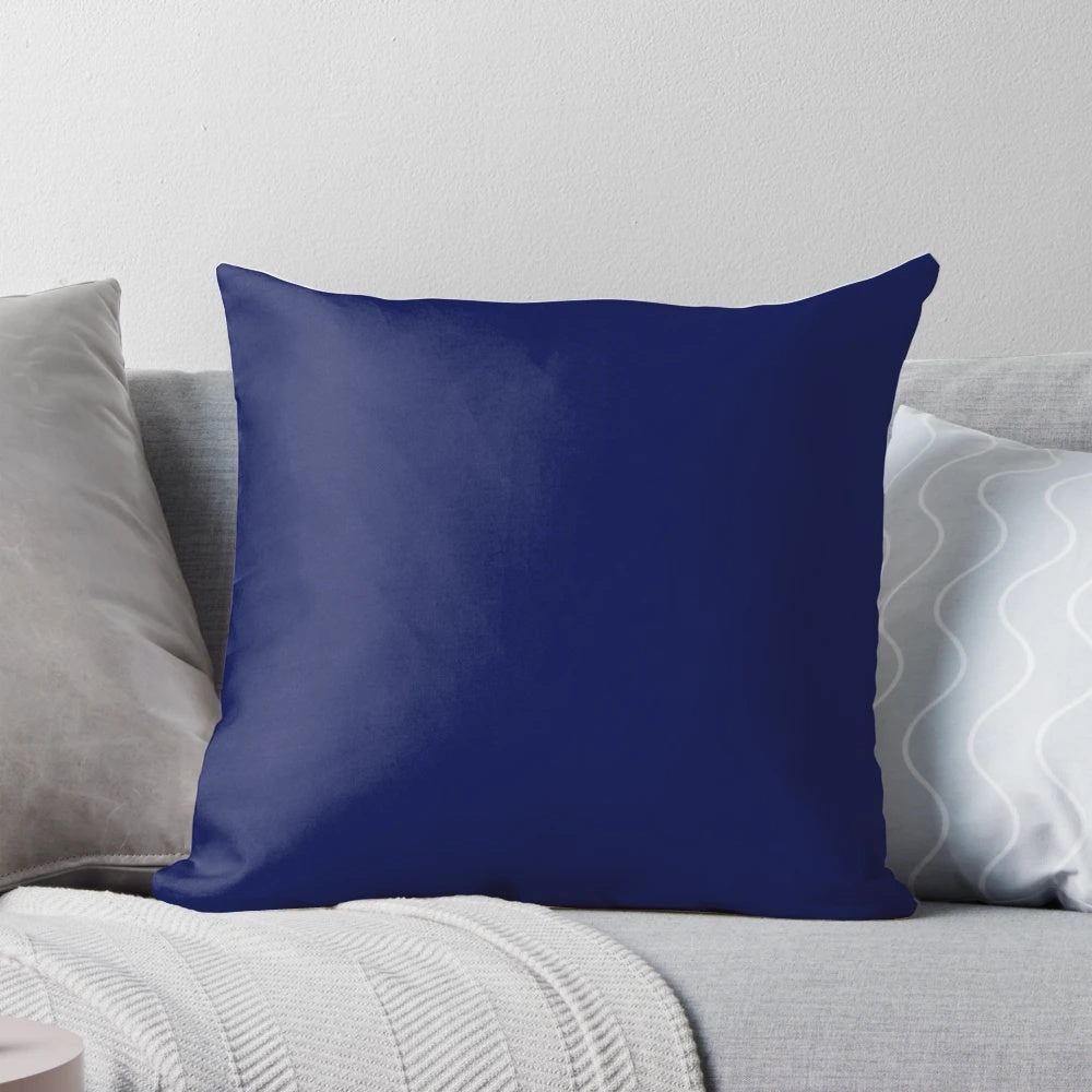 Navy blue solid color decorative pillow for home interior design