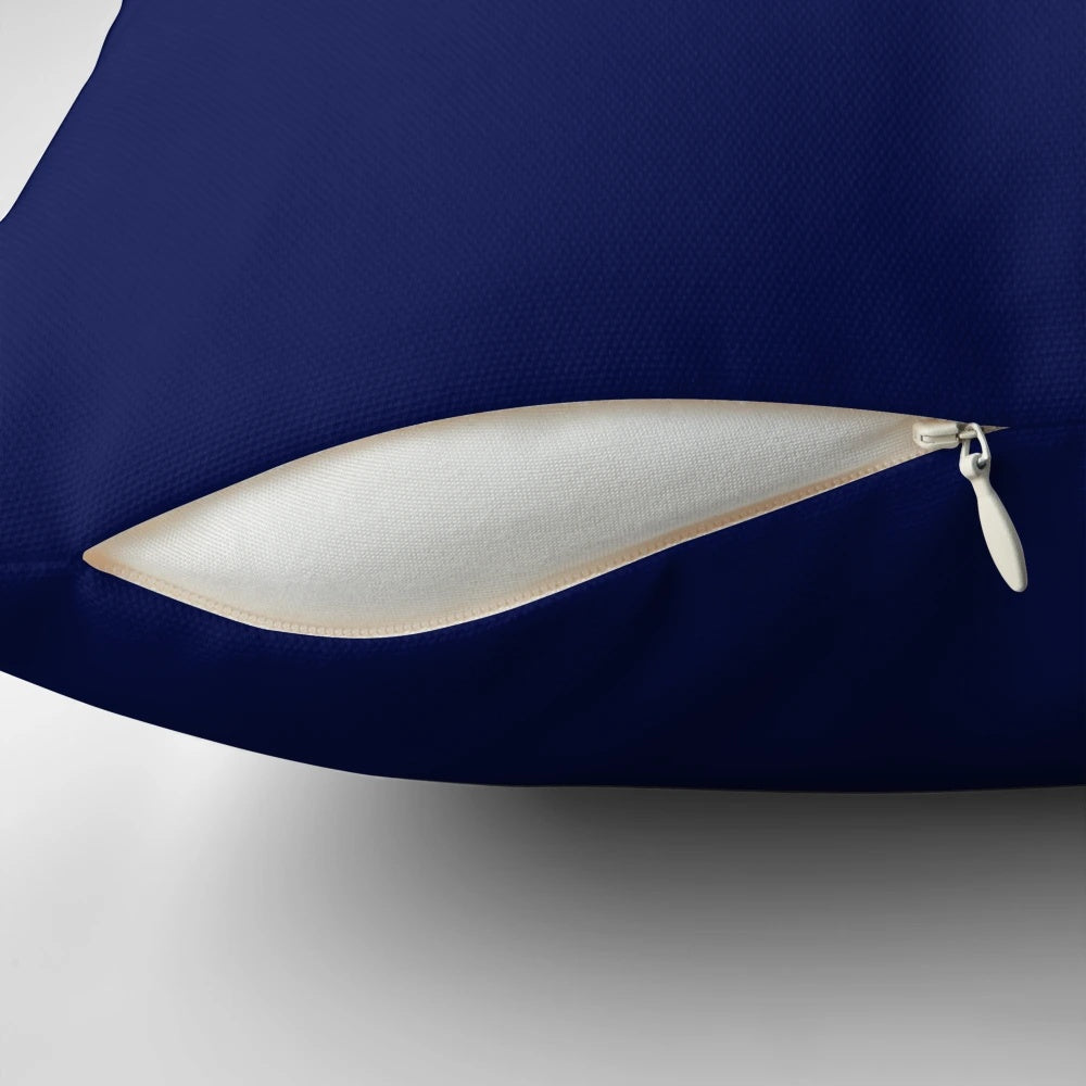 Navy blue solid color decorative pillow for home interior design
