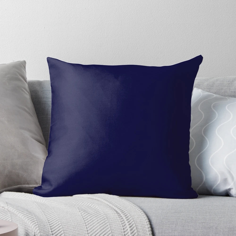 Navy blue solid color pillow by rewstudio, perfect for coastal and beach home decor