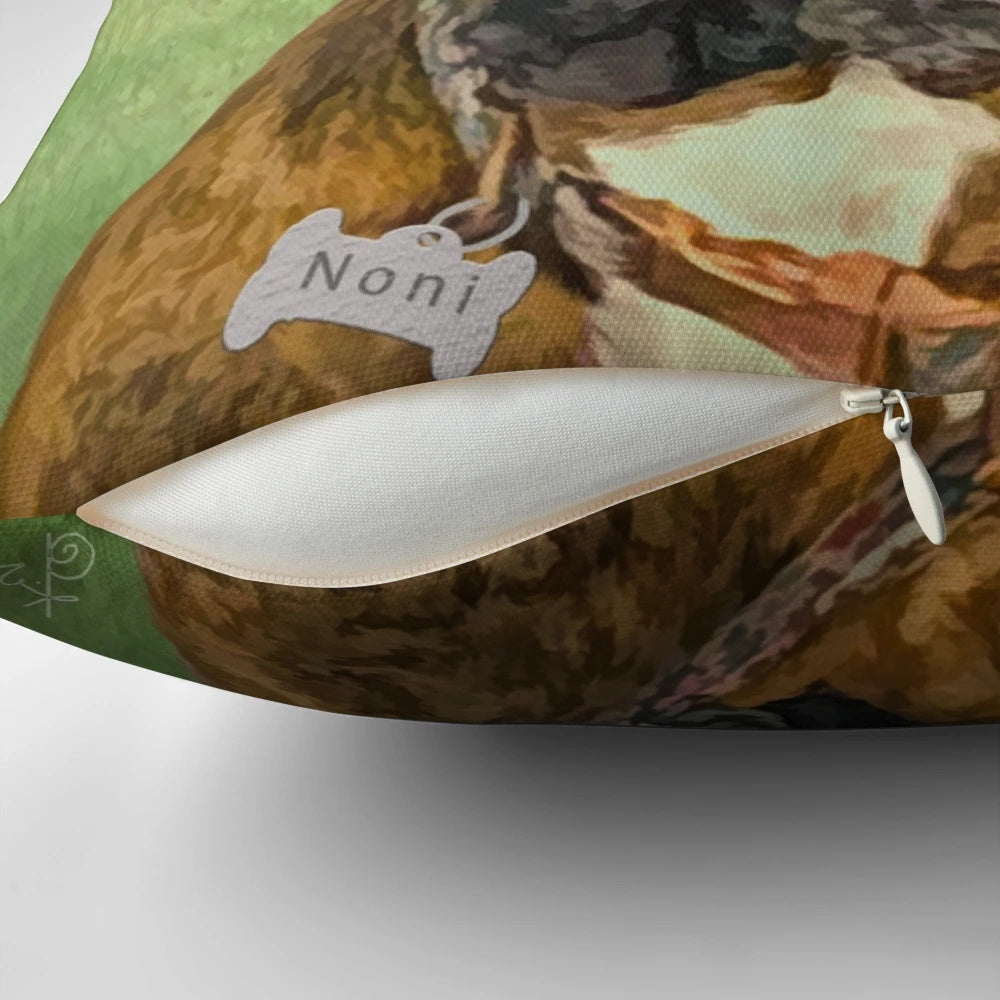 Noni and gold grass decorative pillow for bedroom