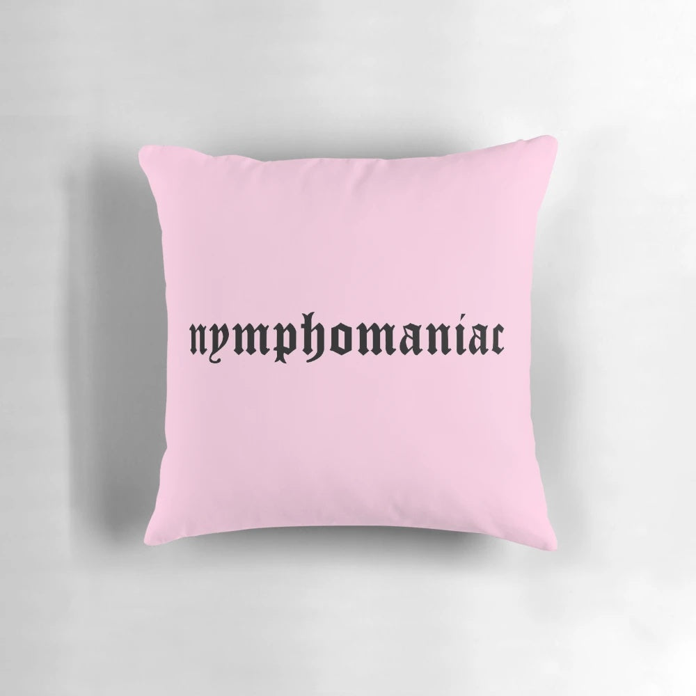 Soft, plush pillow featuring a nymphomaniac design with Lana Del Rey-inspired imagery.
