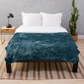 Peacock teal velvet plush blanket