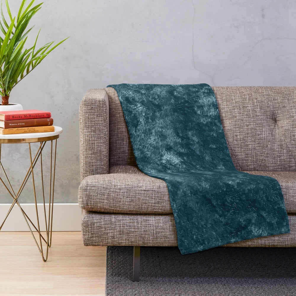 Peacock teal velvet plush blanket