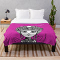 Soft and cozy pink plush blanket for home decor