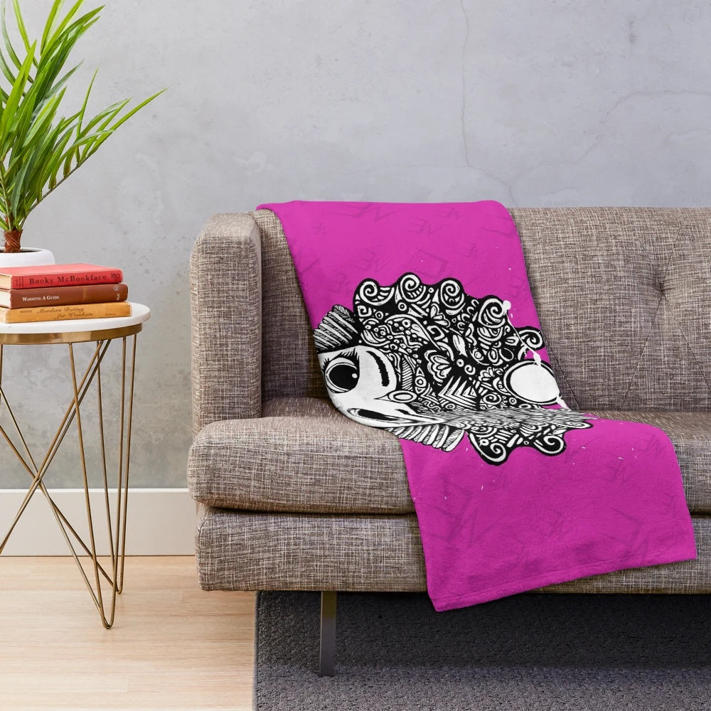 Soft and cozy pink plush blanket for home decor