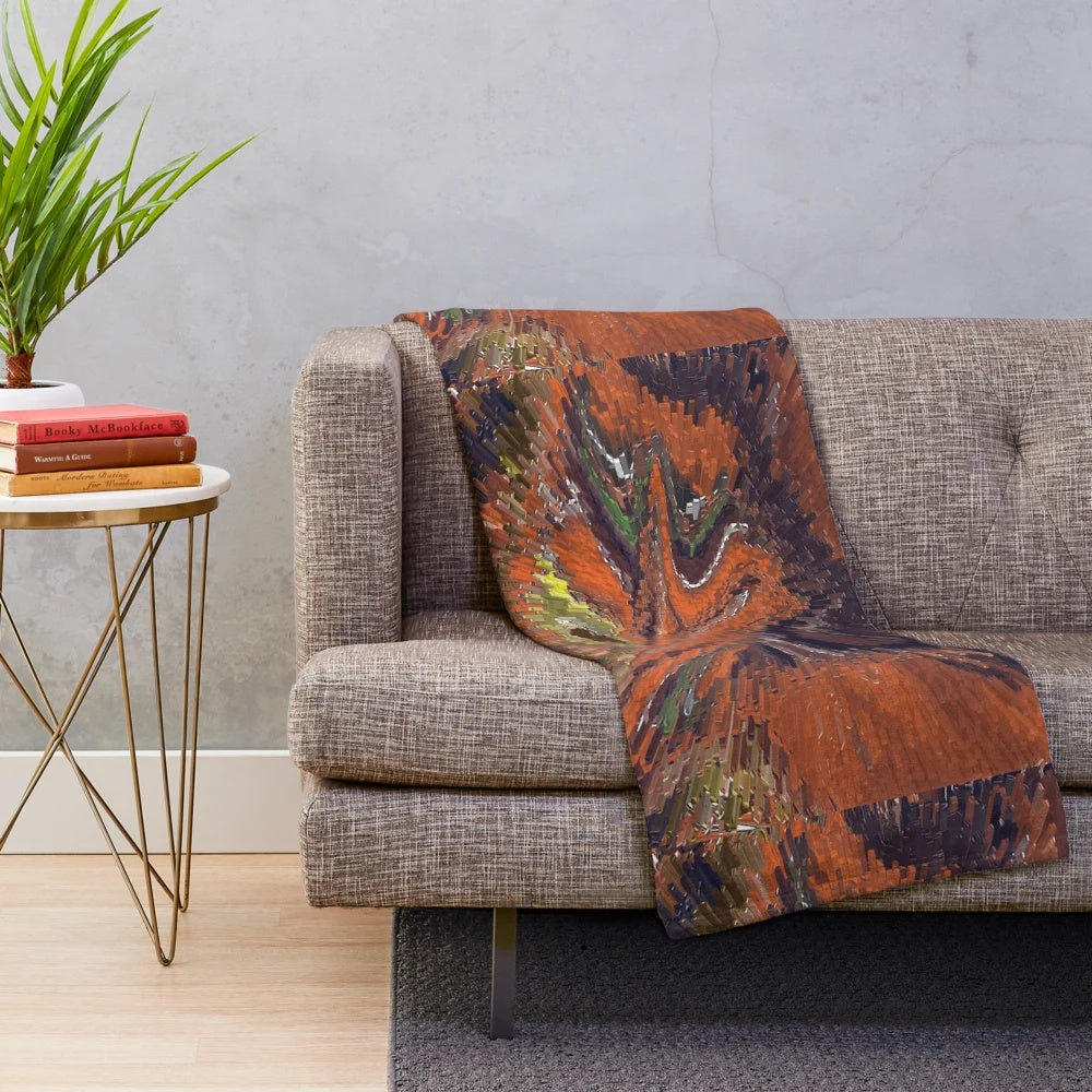 Plush designer blanket with geometric pattern