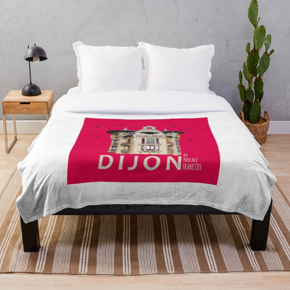 Plush blanket with French architectural design
