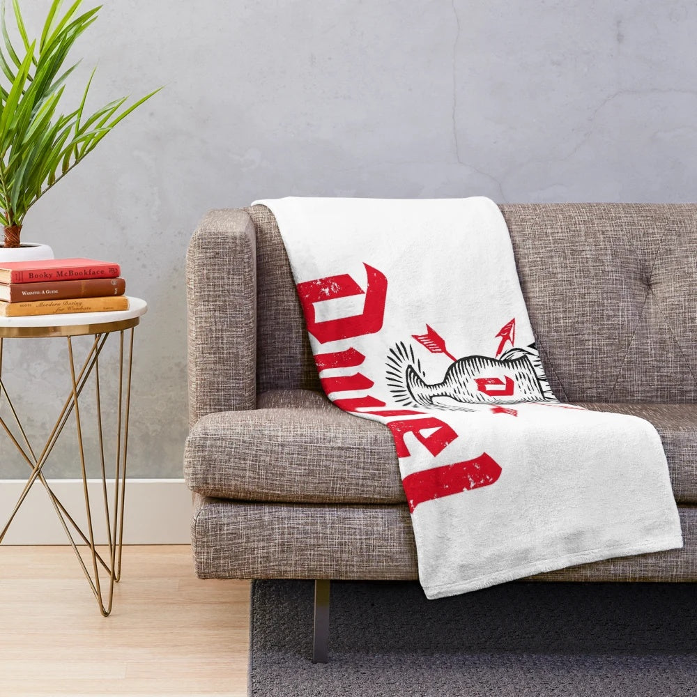 Cozy plush blanket with beer-inspired design