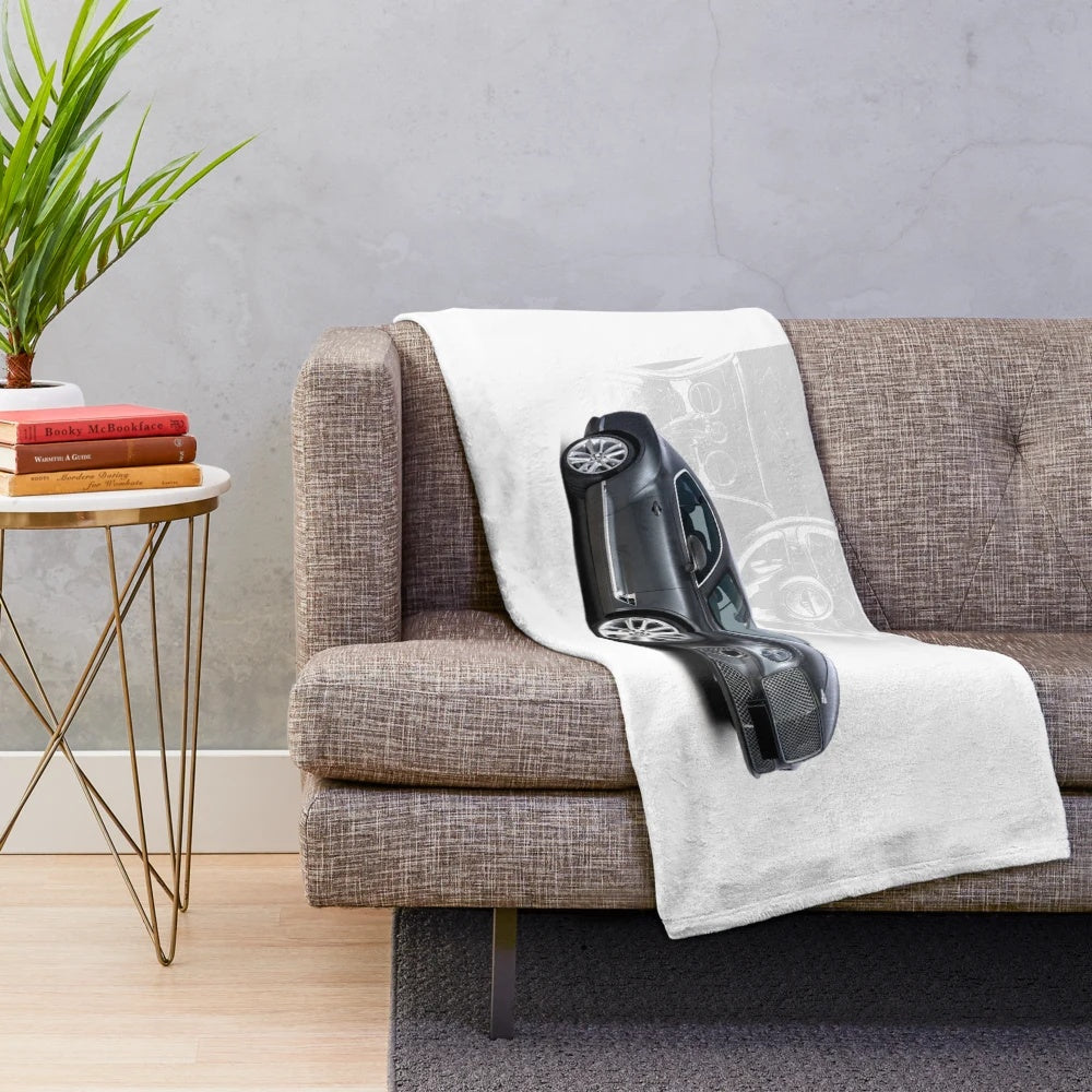 Plush blanket featuring the sleek design of the Bentley Continental GT luxury sports car
