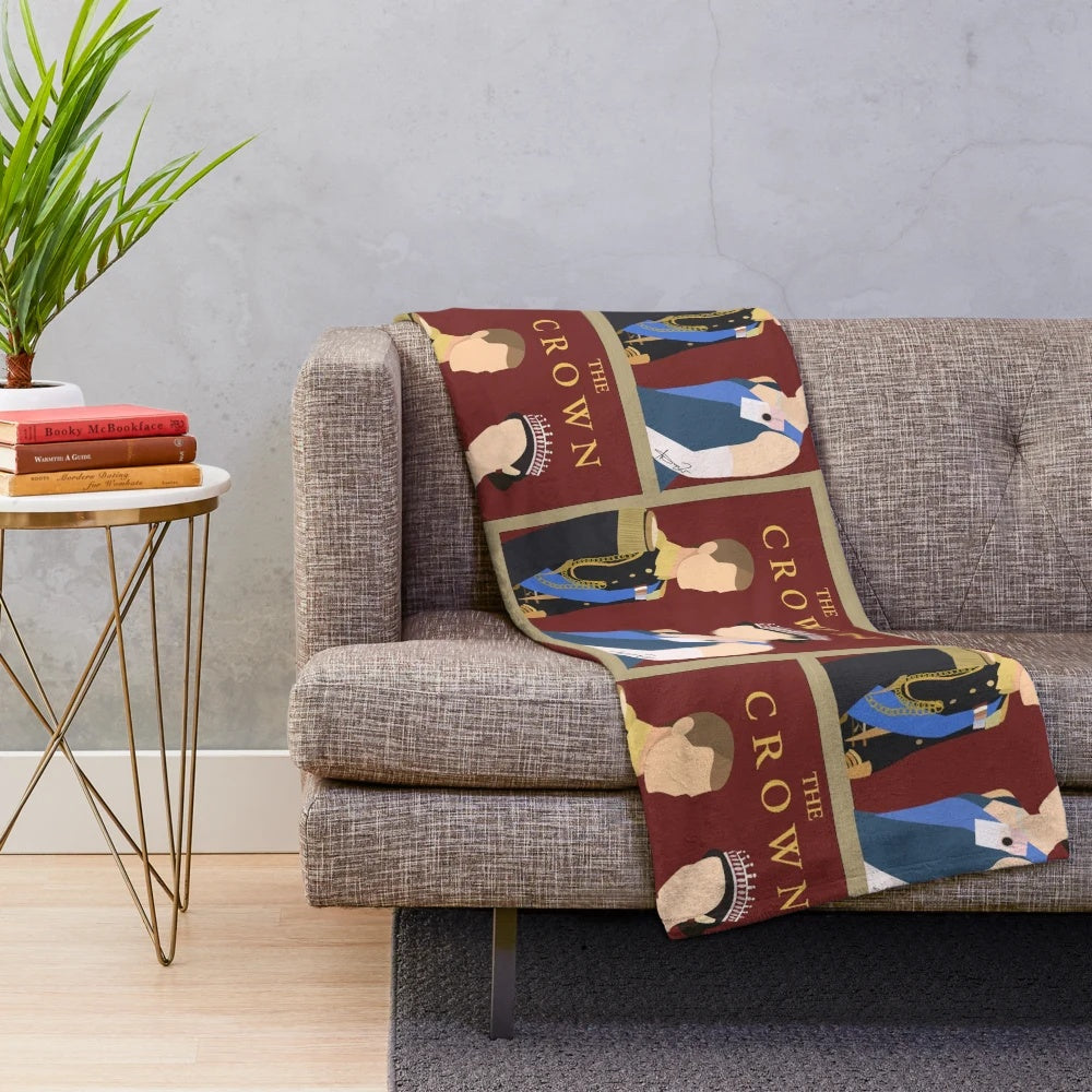 Plush blanket featuring royal crest inspired by the Netflix series "The Crown