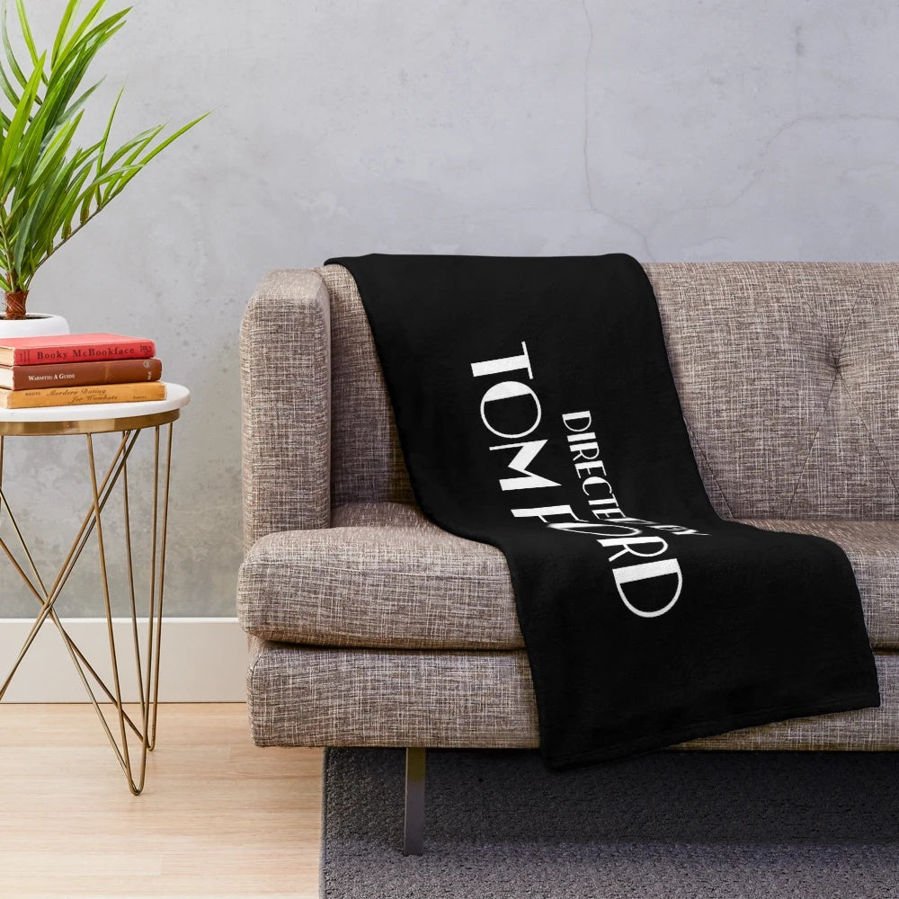 Plush blanket with a cinematic design inspired by the work of director Tom Ford