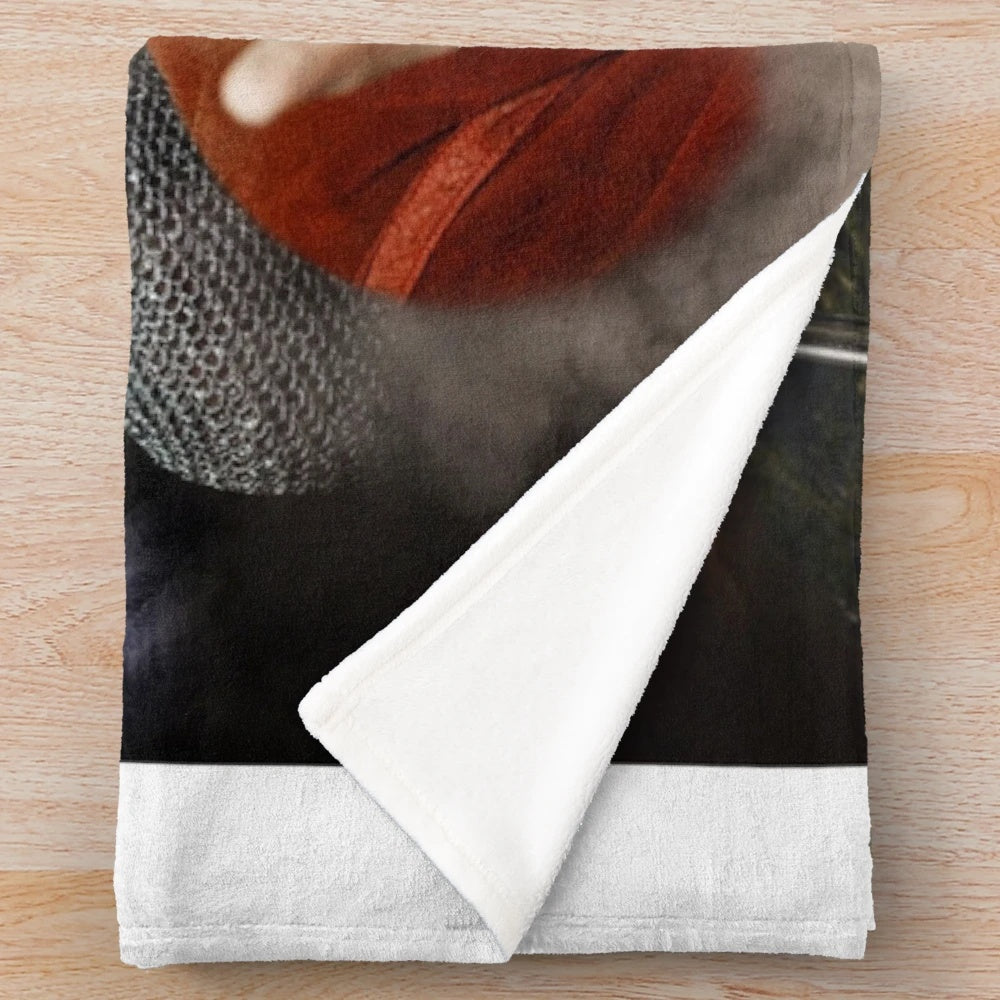 Merlin inspired plush blanket with soft, cozy texture