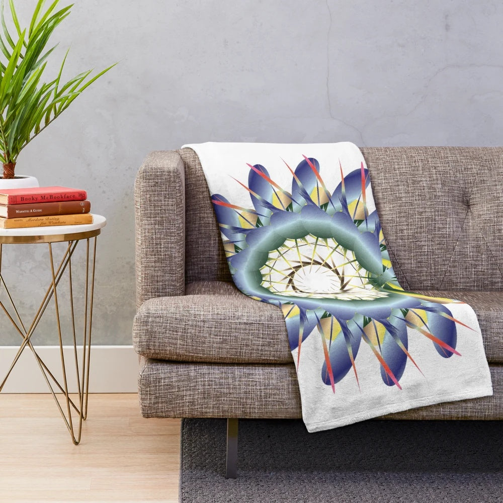Plush designer blanket with a vibrant and symmetrical pattern