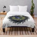 Luxurious designer's plush blanket with vibrant and symmetrical pattern