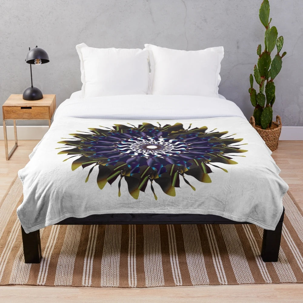 Luxurious plush blanket with a vibrant, trendy design
