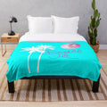 Soft and cozy plush blanket with beautiful palm design