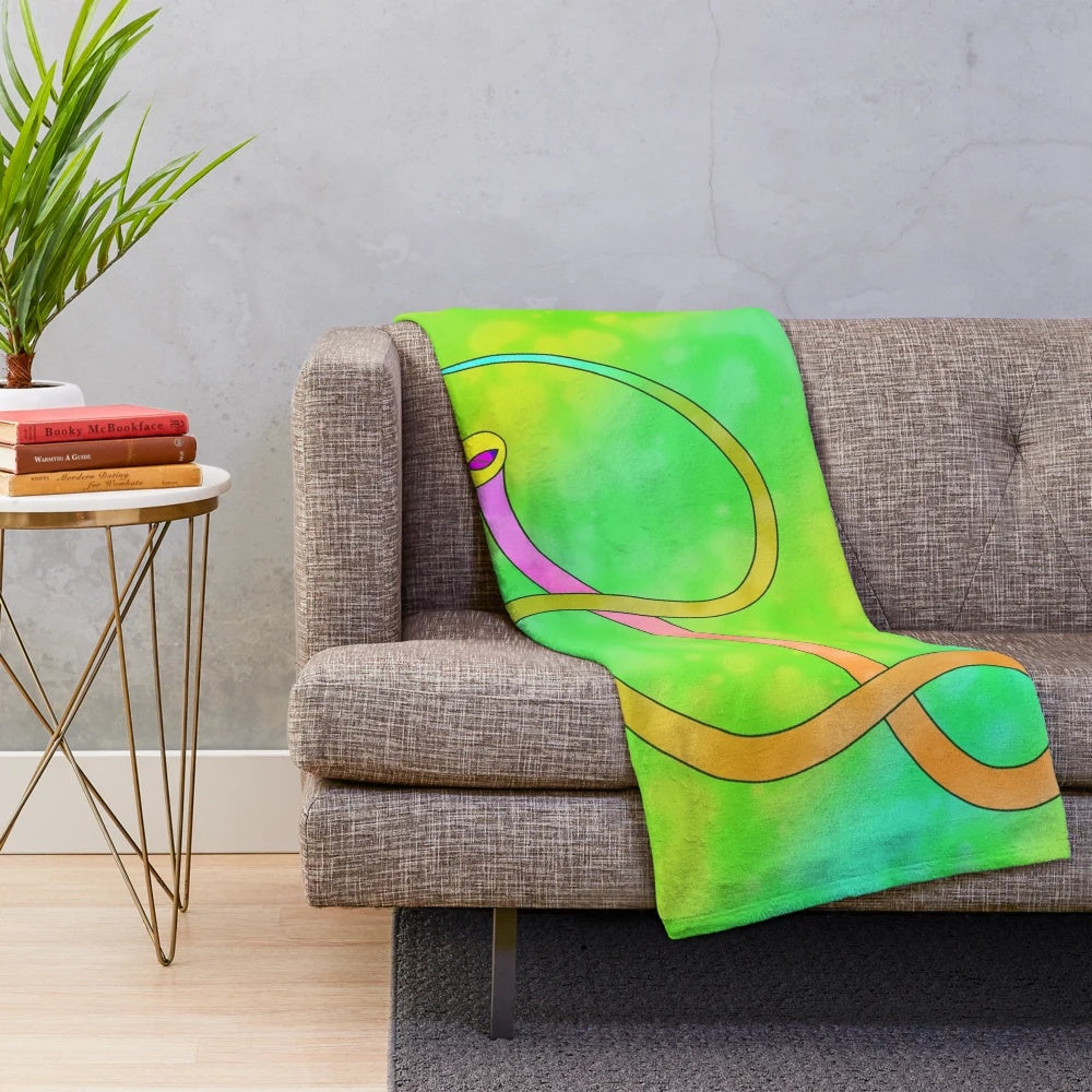Plush blanket with fantasy serpent design