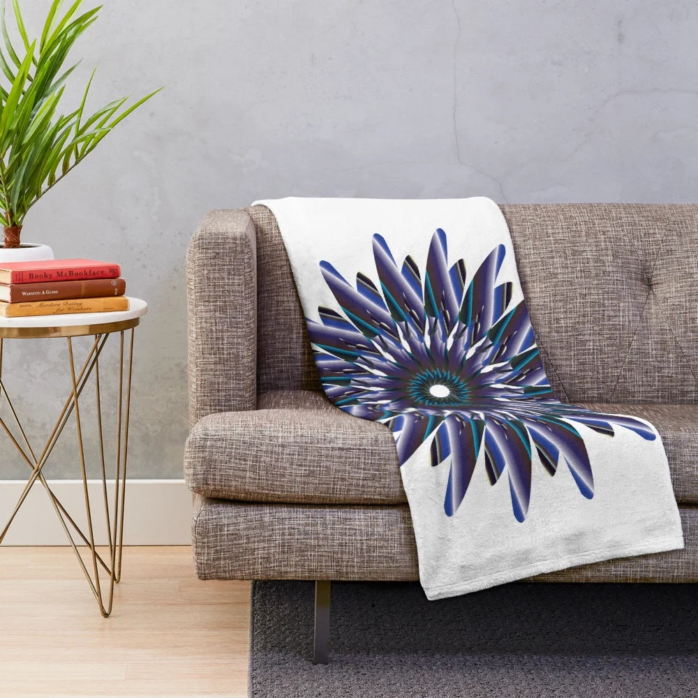 Luxurious designer plush blanket with vibrant and symmetrical patterns