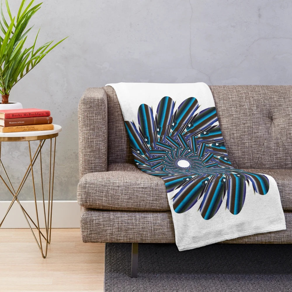 Plush, cozy blanket with a vibrant, symmetrical designer print